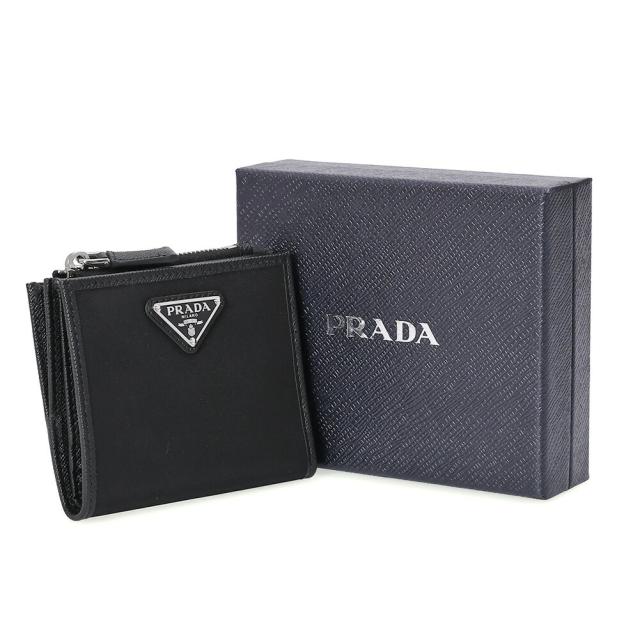 プラダ／PRADARe Nylon xサフィアーノレザー 2つ折り財布・コンパクトウォレット(ブラック) 2ML049 TESSUTO+SAFFIANO(2DMH) NERO[並行輸入/海外正規品/返品可]★クーポン5%OFF_10