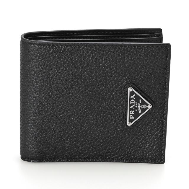 グレー ファッション PRADA プラダ ヴィッテロダイノレザー 三