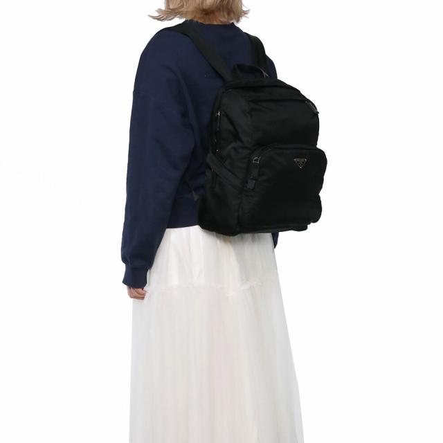 プラダ PRADA Re-Nylon xサフィアーノレザー バックパック リナイロン リサイクルナイロン サフィアーノレザー 型押しレザー リュックサック デイパック 2VZ104[並行輸入/海外正規品/返品可]★クーポン5%OFF_10