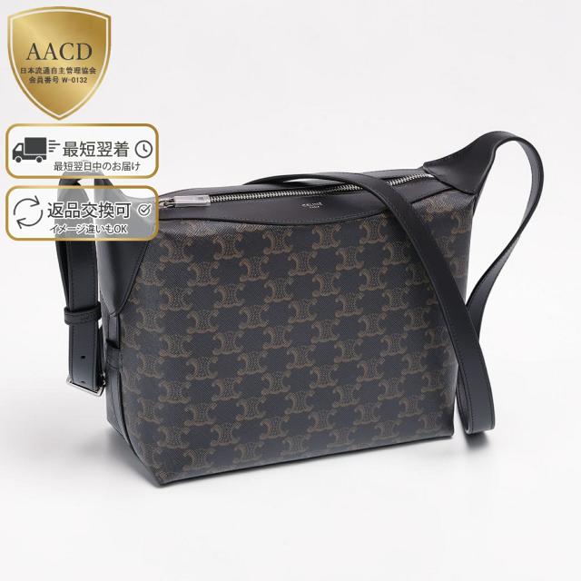 セリーヌ／CELINE クロスボディバッグ ハリー トリオンフキャンバス &amp; カーフスキン・斜め掛けショルダーバッグ・クロスボディ・メッセンジャーバッグ(ブラック) 122332GUK 38SI／BLACK[返品OK]