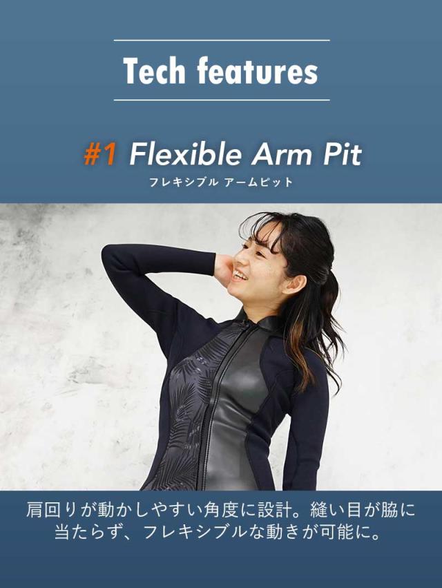 1.5mm×1.5mm ロングパンツ ジャケット 2ピース ウェットスーツ レディース おしゃれ ロングファスナー 日本人サイズ サーフィン SUP ダイビング シュノーケリング ヘレイワホ HeleiWaho POPLIFEシリーズ 海水浴 ビーチアイテム 海遊び