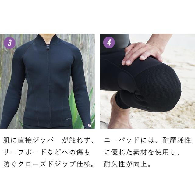 ウェットスーツ メンズ 2ピース 2.5mm×1.5mm ロングジョン ジャケット スキン ストレッチ ジャージ 日本人サイズ サーフィン SUP ダイビング シュノーケリング ヘレイワホ HeleiWaho CLASSICシリーズ 海水浴 ビーチアイテム 海遊び