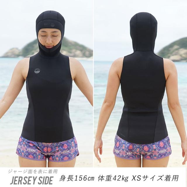 ＼期間限定！プレゼント付／ ウェットスーツ インナー 防寒 フードベスト メンズ レディース 2mm ウエットスーツ を セミドライ スーツ に 暖かい ベスト タッパ HeleiWaho ヘレイワホ ダイビング スキンダイビング サーフィン