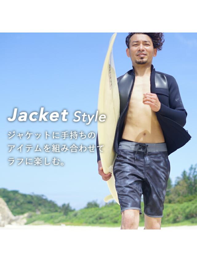 1.5mm×2.5mm ロングジョン ジャケット 2ピース ウェットスーツ メンズ おしゃれ スキン ジャージ 日本人サイズ サーフィン SUP ダイビング シュノーケリング ヘレイワホ HeleiWaho POPLIFEシリーズ 海水浴 ビーチアイテム 海遊び