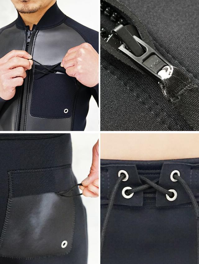＼期間限定！プレゼント付／ ウェットスーツ セット 2ピース メンズ ジャケット タッパ パンツ ロングパンツ HeleiWaho ヘレイワホ poplife 1.5mm × 1.5mm サーフィン ダイビング SUP スノーケル シュノーケリング 海水浴 ビーチアイテム 海遊び