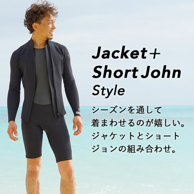 ＼期間限定！プレゼント付／ ウェットスーツ メンズ 2ピース 2mm × 1.5mm ショートジョン タッパ ジャケット セット HeleiWaho ヘレイワホ CLASSIC サーフィン ダイビング SUP