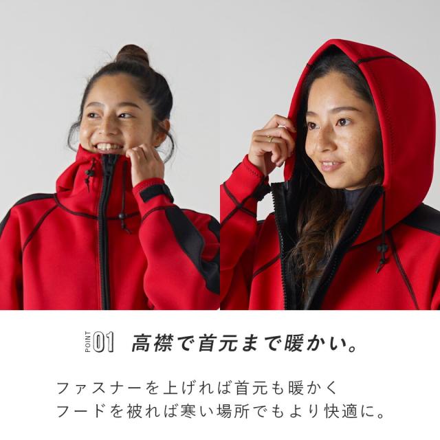 ウェットスーツ コート メンズ レディース 防寒 防風 防水（撥水） 保温 厚手 ジャージ素材 ネオプレーン フード付き アウター ジャケット マリン アウトドア ダイビング サーフィン 釣り バイク SUP ボートコート マリンコート The Standard スタンダード