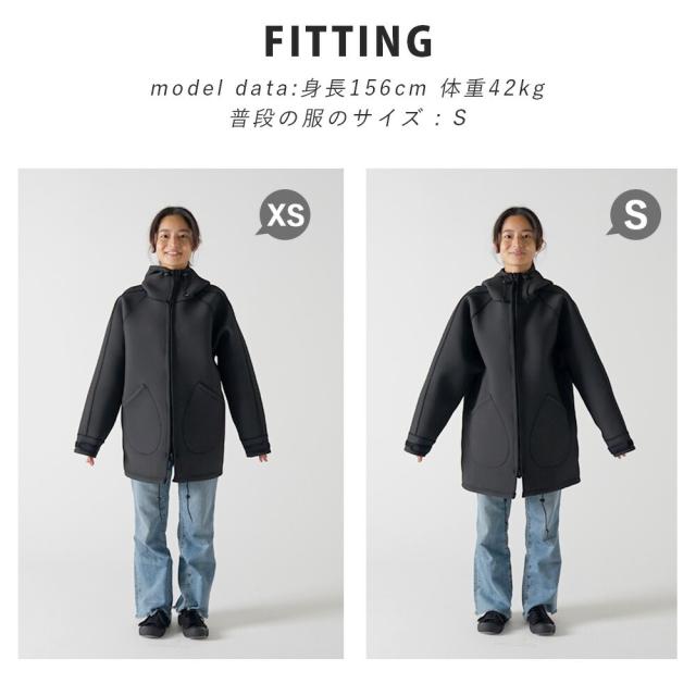 ウェットスーツ コート メンズ レディース 防寒 防風 防水（撥水） 厚手 スキン素材 ネオプレーン フード付き アウター ジャケット マリン アウトドア ダイビング サーフィン 釣り バイク SUP ボートコート マリンコート The Standard スタンダード