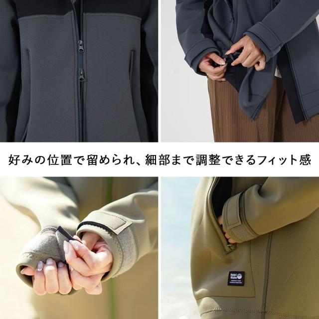 マリンコート ボートコート 1.5mm 防寒 防風 ウエットスーツ素材 メンズ レディース HeleiWaho ヘレイワホ マリンテン 軽量 ジャケット パーカー ダイビング サーフィン SUP 釣り バイク ボート アウトドア
