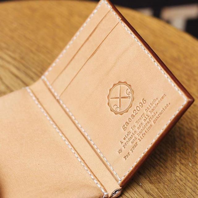 小さい財布 三つ折り財布 栃木レザー ヌメ革 ミニ財布 ヌメ革財布 オーダーメイド コンパクト コインレス ガイア2096_10
