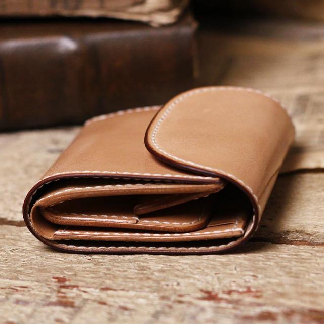 小さい財布 三つ折り財布 栃木レザー ヌメ革 ミニ財布 ヌメ革財布