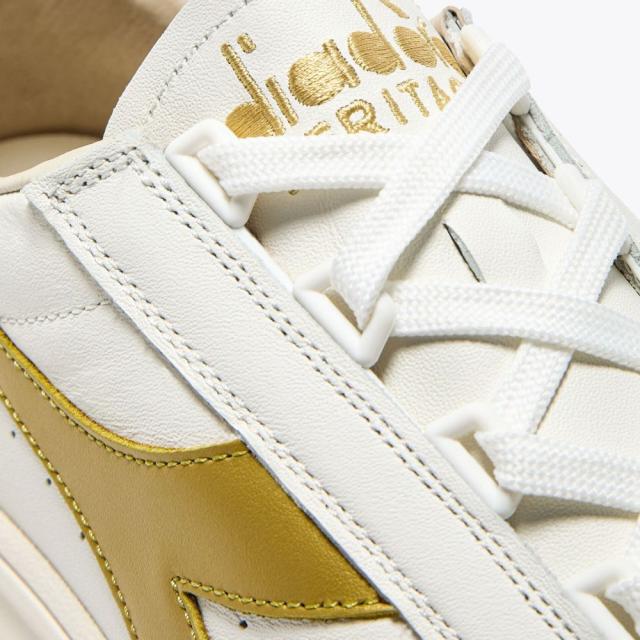Diadora (ディアドラ) B.ELITE '84 ホワイト ゴールド ユニセックス スニーカー HERITAGEコレクション_2