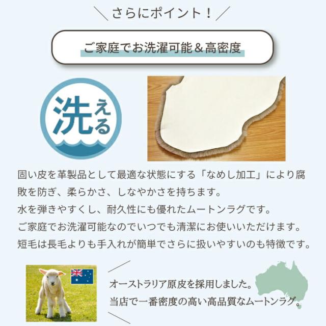 【 アウトレット価格 】《丸洗いOK》洗えるスプリングラム 4匹サイズ アイボリー ベージュ モカ グレー ワイン 送料無料 エアコン対策 オーストラリア産 ムートン ラグ カーペット アウトドア キャンプ 敷物 短毛 毛皮 ソファ ファー ベビー ウォッシャブル ペット マット_17
