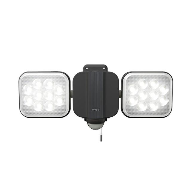 フリーアーム LED センサーライト コンセント式 屋外 防水 防犯 人感センサー バッテリー ひもスイッチ 多機能 14W×2灯 LED-AC2028 点灯切替 投光器 発光 高輝度 3000ルーメン スマート musashi ムサシ MUSASHI 【 送料無料 】_8