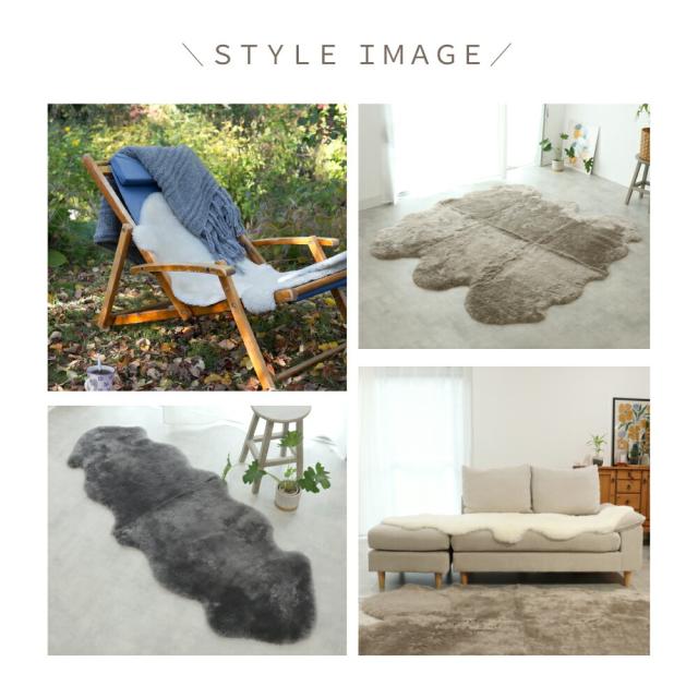【アウトレット価格】洗えるムートンラグ 6匹 短毛 約140×160cm 敷物 クッション 毛皮 ムートン ラグ マット ソファー ニュージーランド原皮 洗える 家庭洗濯 ウォッシャブル キャンプ アウトドア ペット 送料無料 おしゃれ プレゼント 新生活 ベビー_4
