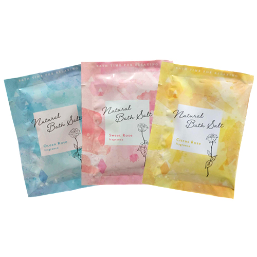 「あす着」業務用 ナチュラルバスソルト (Natural Bath Solt) 15g ×300包 (シトラスローズ･スィートローズ･オーシャンローズから選択)「ホテルアメニティ」「入浴剤」「パウチ」「送料無料」 あす着」業務用 ナチュラルバスソルト (Natural Bath Solt) 15g ×300包