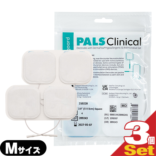 「あす着」「ネコポス」敏感肌用粘着パッド(C) アクセルガード クリニカル (AXELGAARD Clinical) Mサイズ(5×5cm) 4枚入り x 3個セット「EMS用粘着パッド」「送料無料」