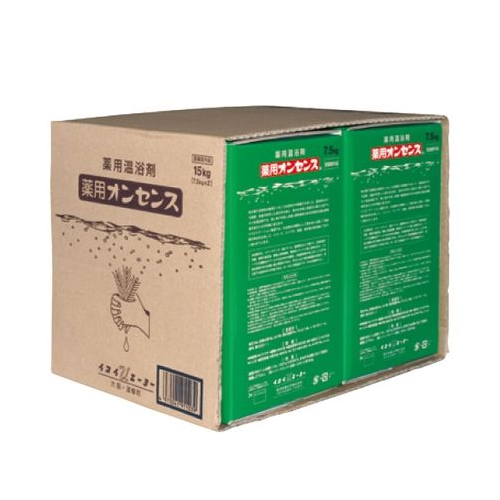 乾卯栄養科学 業務用 薬用オンセンス(MEDICATED ONSENCE) 15kg (7.5kg×2)(SH-0405B)  - 超徳用15000g!! 保温効果が高く真水の刺激をやわらげる無機塩類をベースに、皮膚に微刺激を与え、より温浴効果を高める松の精油を配合。「薬用入浴剤」「医薬部外品」「送料無料」
