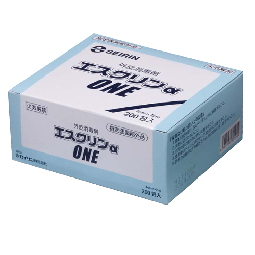 「指定医薬部外品」SEIRIN(セイリン) エスクリンαONE(200包入)×24箱セット(1ケース) - 取り出してすぐに消毒、やさ