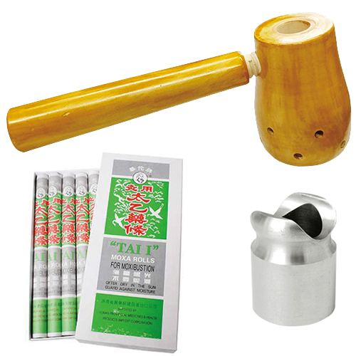 らくらく温灸器(おんきゅうき) + New新消しつぼ + 棒灸 太乙薬條 (たいいつやくじょう) 10本入 セット - 皮膚からの距離を調節して手軽に温灸!らくらくフード。棒灸用フード「棒灸セット」「送料無料」