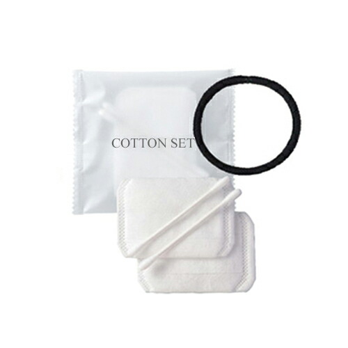 ホテルアメニティ レディースセット / レディスセット(LADYS SET) / コットンセット(COTTON SET) ×500個セット - コットン2枚、綿棒2本、ヘアゴムがワンパックに!(業務用)(使い捨て)(個包装)(送料無料)(DT)