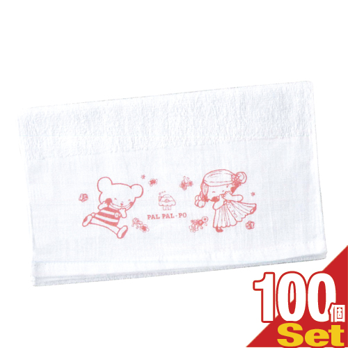 業務用 パルパルポー(PAL PAL・PO) 子供用 白タオル 140匁(W320×H1800mm) ×100枚セット - 可愛いキャラクターが描かれたタオルです。(ホテルアメニティ)(送料無料)(DT)