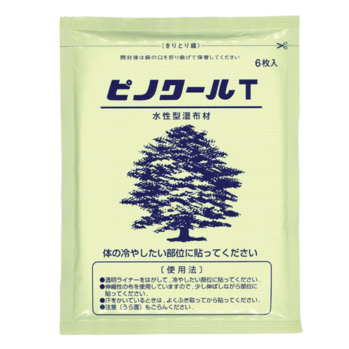 冷却シート 大協薬品工業 ピノクールT(14x10cm) 6枚入り×100袋(1ケース) - クールな刺激とさわやかな感触。(貼付型冷却材)(アイシング)_1