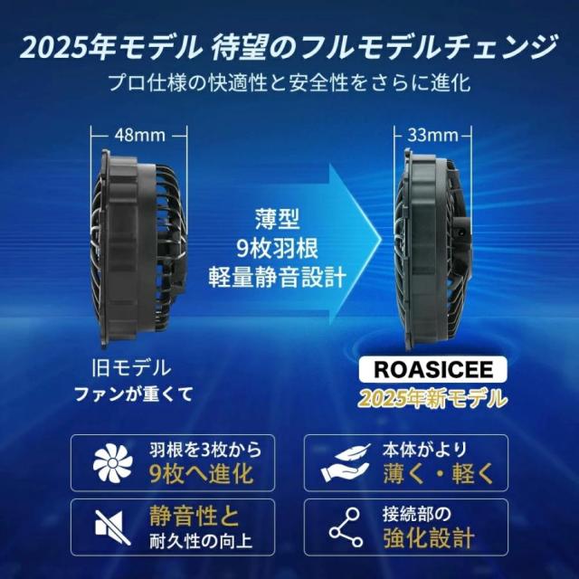 2025最新版】「正規品」ファン付き作業服 バッテリー ファンセット 22V 