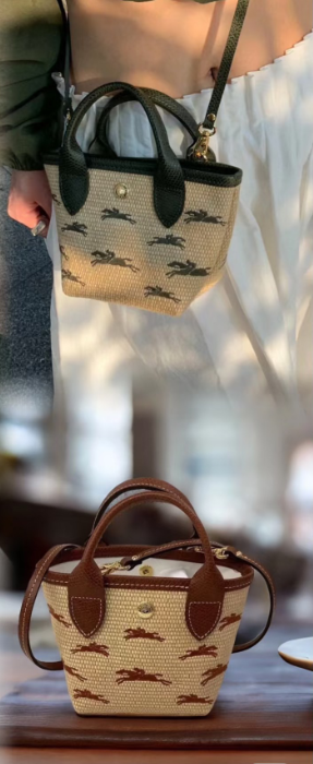 並行輸入品 2024年春夏新作 LONGCHAMP ロンシャン ショルダーバッグ ル パニエ プリアージュ XS キャンバスバッグ 10206HCF