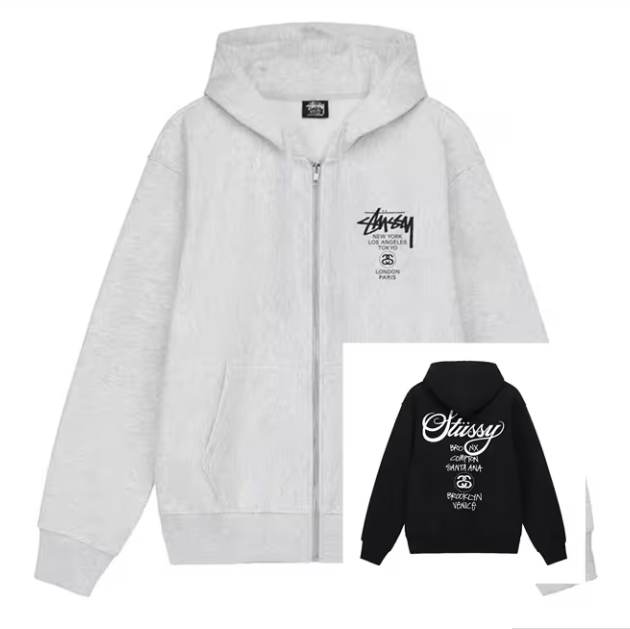 STUSSY ステューシー WORLD TOUR ZIP HOOD 3973514[full zip hooded sweat] パーカー フード フーディ トップス Zip up ジップパーカー [並行輸入品]_1