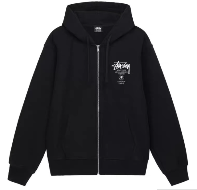 STUSSY ステューシー WORLD TOUR ZIP HOOD 3973514[full zip hooded sweat] パーカー フード フーディ トップス Zip up ジップパーカー [並行輸入品]_5