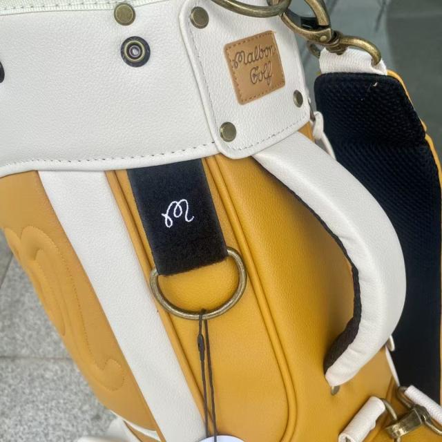 Malbon マルボン キャディバッグ イエロースタンド型 男女兼用ゴルフバッグ