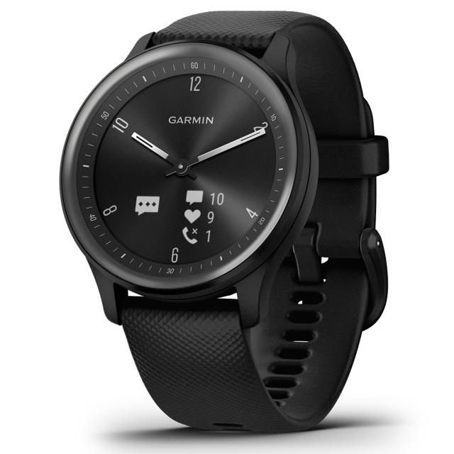 GARMIN - GARMIN｜ガーミン vivomove Style GARMIN Black Garmin vivomove Style, Hybrid Smartwatch with Real Watch