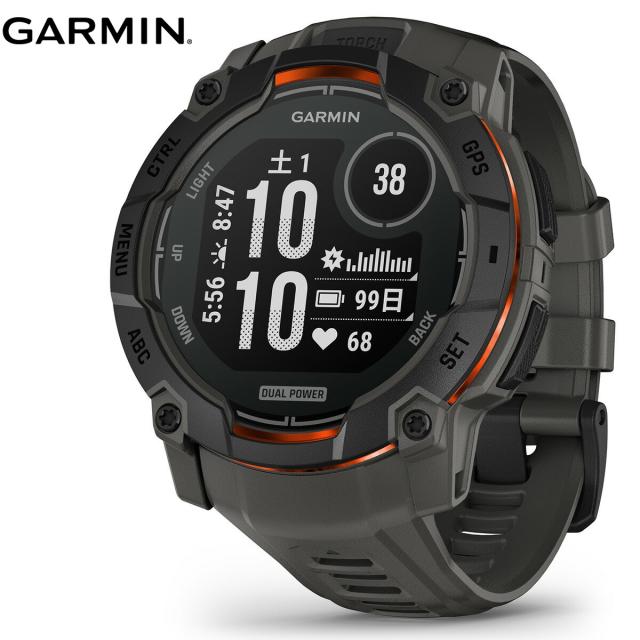 ガーミン GARMIN Instinct 3 Dual Power 50mm インスティンクト3 デュアルパワー 50ミリ GPS スマートウォッチ アウトドア 腕時計 010-02935-30 Black/Charcoal