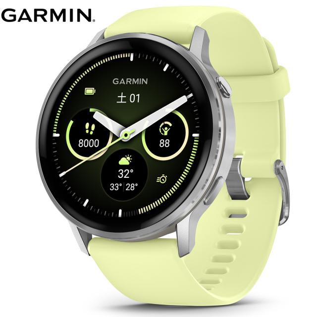ガーミン GARMIN Venu 4 45mm ヴェニュー4 45mm フィットネス GPS スマートウォッチ 腕時計 メンズ レディース 010-03014-32 Silver/Citron