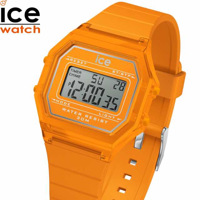アイスウォッチ ICE-WATCH 腕時計 レディース アイスデジット レトロ ICE digit retro ネオンオレンジ クリア 022886の通販は