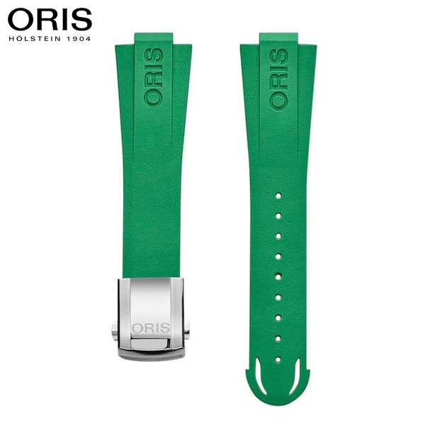 オリス ORIS アクイスデイト キャリバー400 41.5mm用 グリーンラバーストラップ 替えバンド メンズ 07 4 22 77FC_1