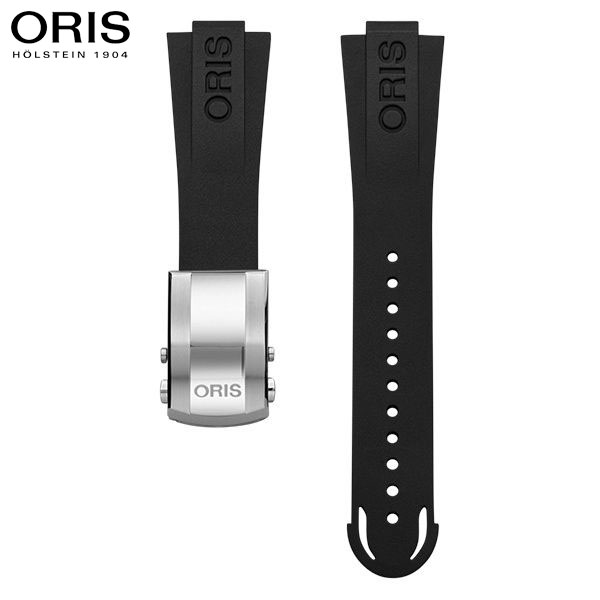 オリス ORIS アクイスデイト キャリバー400 43.5mm用 ブラックラバーストラップ 替えバンド メンズ 07 4 24 74EB_1