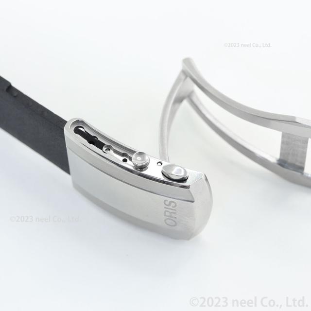 オリス ORIS アクイスデイト キャリバー400 43.5mm用 ブラックラバーストラップ 替えバンド メンズ 07 4 24 74EB_9