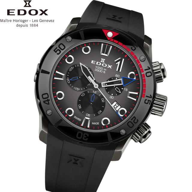 エドックス EDOX クロノオフショア1 クロノグラフ 腕時計 メンズ 10242-TINGNR-GIDNR CHRONOFFSHORE-1