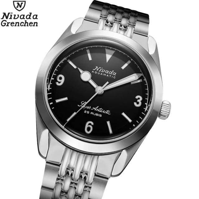 ニバダ グレンヒェン NIVADA GRENCHEN スーパーアンタークティック 3.6.9 ブラック ノーヴィンテージ エフェクト ホワイトルミナス ライスブレスレット 32039A04 腕時計 メンズ 自動巻き ANTARCTIC