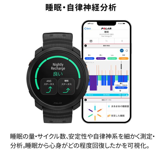 ポラール POLAR Vantage M3 ヴァンテ—ジエムスリー スマートウォッチ GPS マルチスポーツウォッチ 心拍計 ランニング トレーニング 腕時計 シリコン ナイトブラック S-L 900112398_10