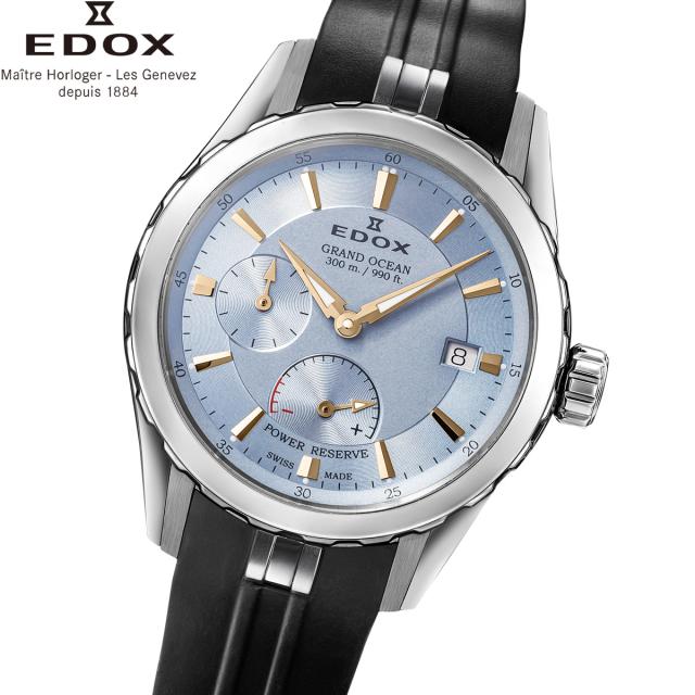 エドックス EDOX グランドオーシャン パワーリザーブ オートマティック 腕時計 メンズ 自動巻き ダイバーズウォッチ スモールセコンド 94500-3CA-BUCR GRAND OCEAN 267,300円