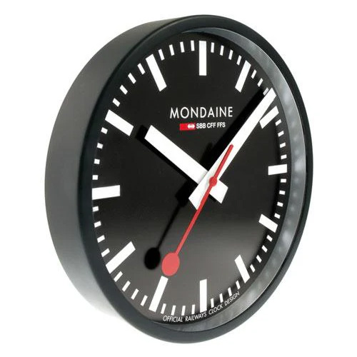 モンディーン MONDAINE アナログ 掛け時計 ウォールクロック 25cm ブラック A990.CLOCK.64SBB_1