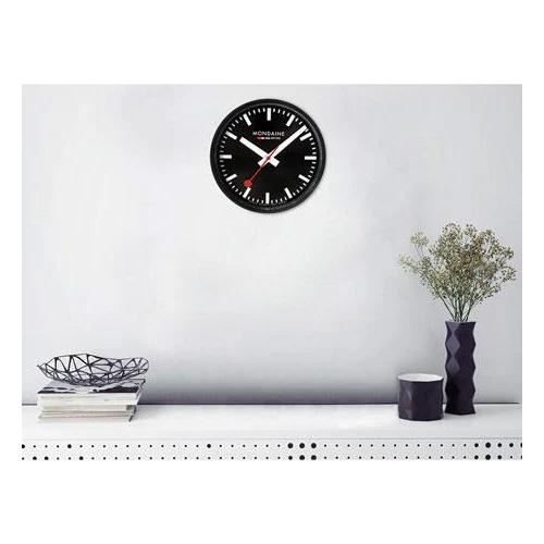 モンディーン MONDAINE アナログ 掛け時計 ウォールクロック 25cm ブラック A990.CLOCK.64SBB_2