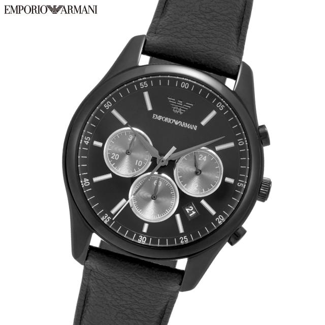 エンポリオアルマーニ EMPORIO ARMANI 腕時計 メンズ クロノグラフ レザーウォッチ AR11583