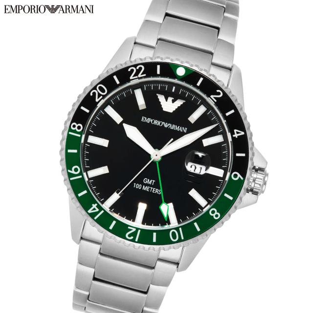 エンポリオアルマーニ EMPORIO ARMANI 腕時計 メンズ GMT ステンレススチールウォッチ AR11589