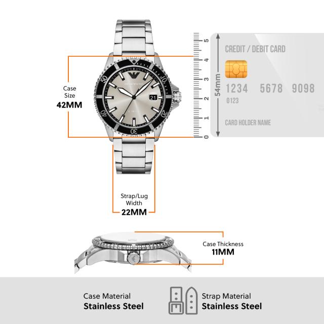 エンポリオアルマーニ EMPORIO ARMANI 腕時計 メンズ WORLD EXPLORER 三針デイト ステンレススチールウォッチ AR11683_7