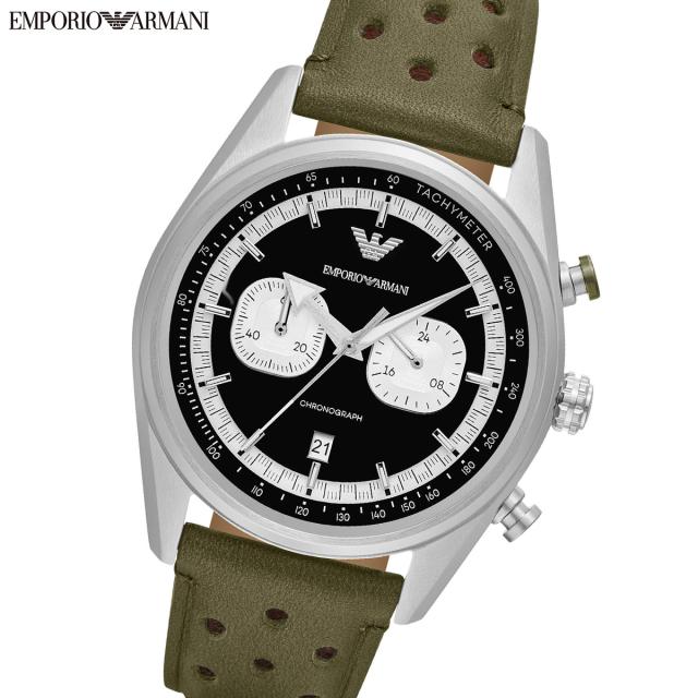 EMPORIO ARMANI クロノグラフ 時計 グリーンエンポリオアルマーニ