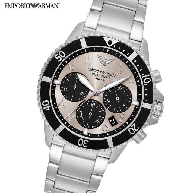 エンポリオアルマーニ EMPORIO ARMANI 腕時計 メンズ ソーラー クロノグラフ WORLD EXPLORER ステンレススチール AR11722